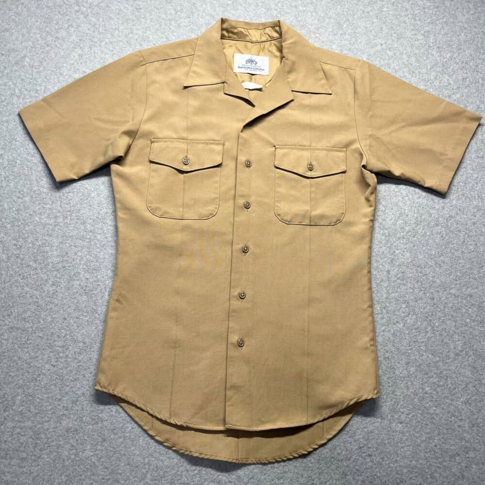 DSCP Quarterdeck Collection Men's Small Athletic Khaki Military Service Shirt